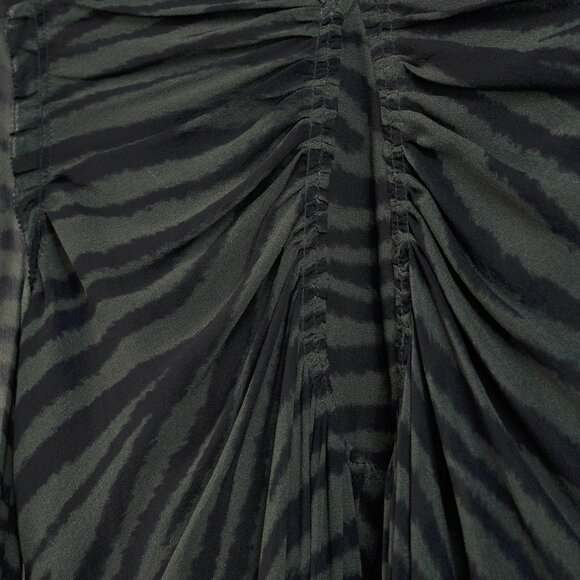 Proenza Schouler Green & Black Zebra Silk Long-Sleeve Dress - Picture 8 of 11